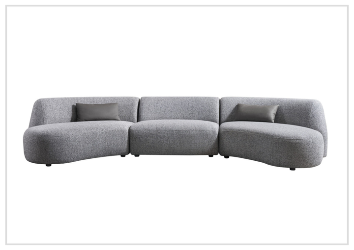 Gio Italia Dovelle Curved Sectional Sofa With Premium Textured Fabric