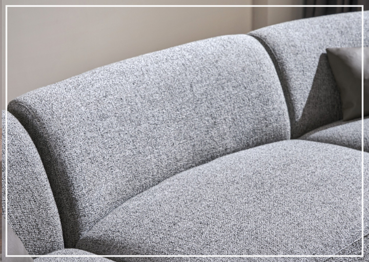 Gio Italia Dovelle Curved Sectional Sofa With Premium Textured Fabric