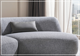 Gio Italia Dovelle Curved Sectional Sofa With Premium Textured Fabric