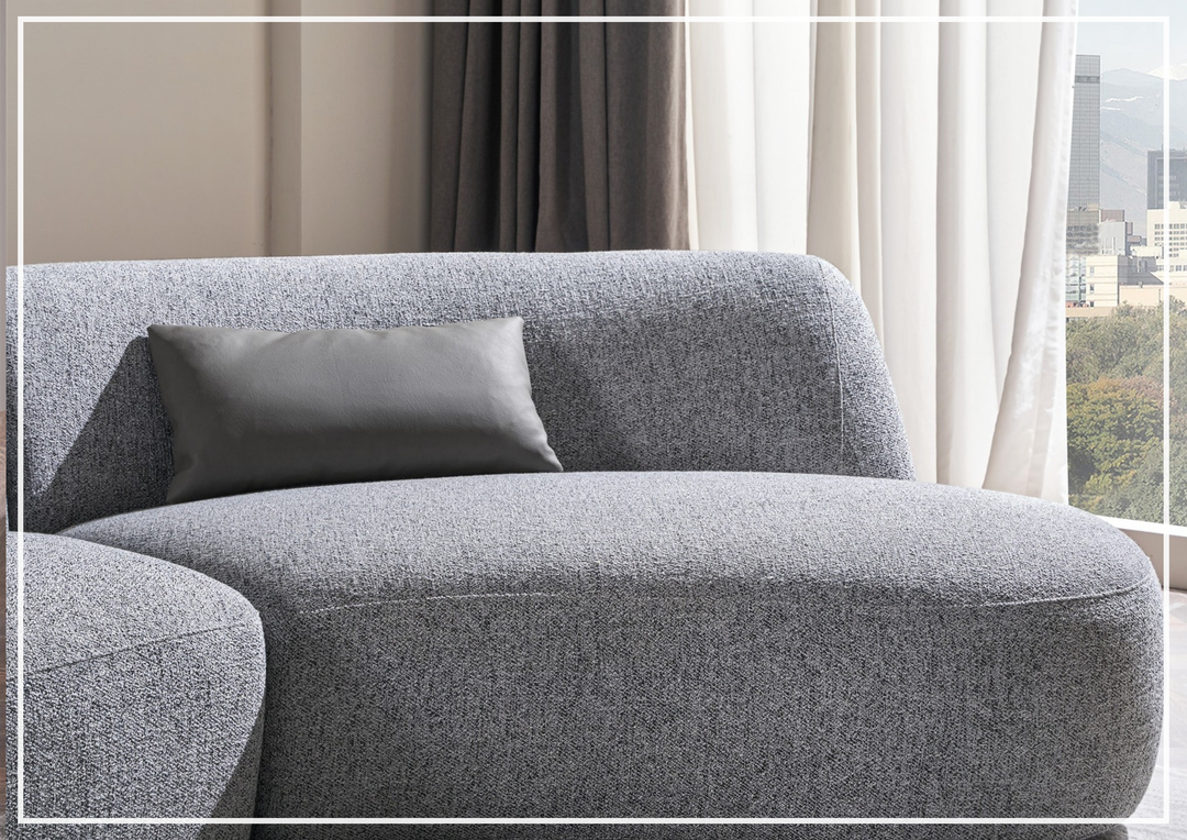 Gio Italia Dovelle Curved Sectional Sofa With Premium Textured Fabric