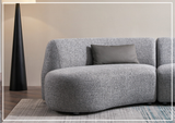 Gio Italia Dovelle Curved Sectional Sofa With Premium Textured Fabric