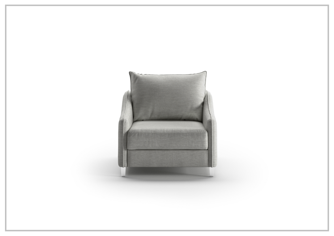 Luonto Ethos Fabric Chair Cot Sleeper Sofa With Wood or Chrome Legs