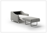 Luonto Ethos Fabric Chair Cot Sleeper Sofa With Wood or Chrome Legs