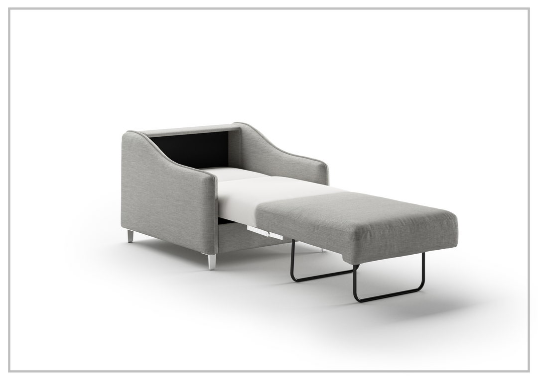 Luonto Ethos Fabric Chair Cot Sleeper Sofa With Wood or Chrome Legs