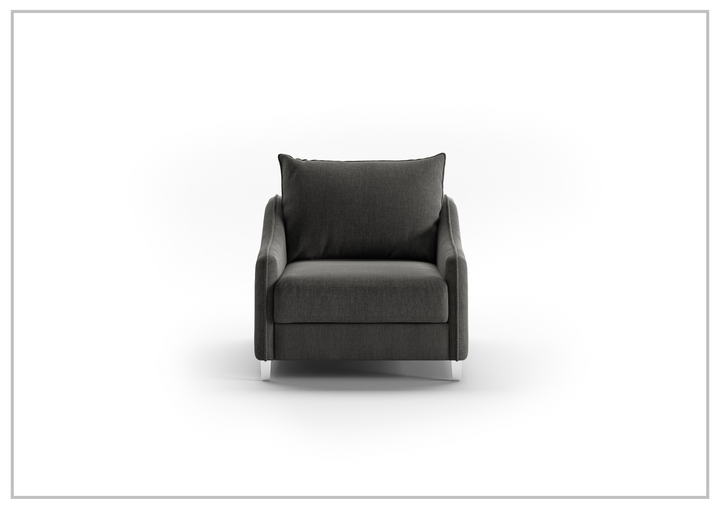 Luonto Ethos Fabric Chair Cot Sleeper Sofa With Wood or Chrome Legs