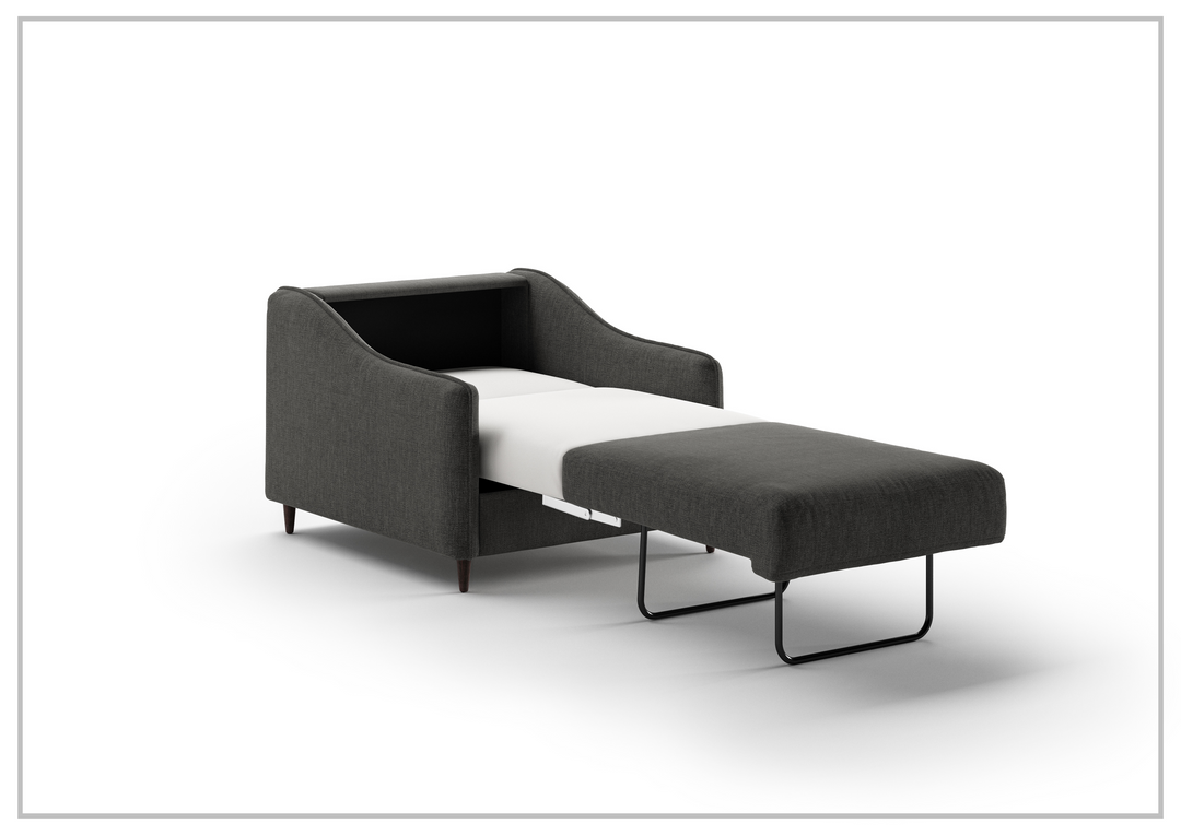 Luonto Ethos Fabric Chair Cot Sleeper Sofa With Wood or Chrome Legs