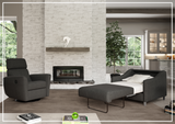 Luonto Ethos Fabric Chair Cot Sleeper Sofa With Wood or Chrome Legs-SOFABED