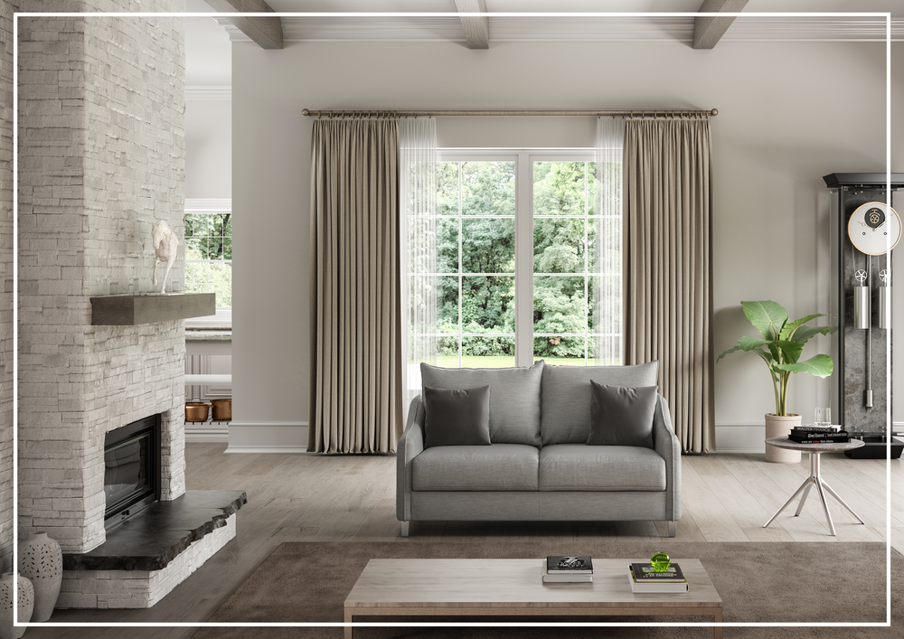 Luonto Ethos Fabric Full XL Sleeper Sofa in Two Gray Color Options-SOFABED