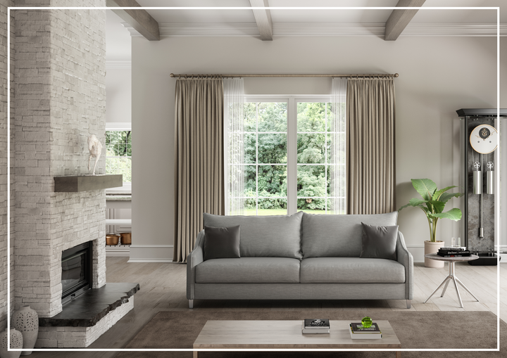 Luonto Ethos Fabric King Sleeper Sofa With Wood or Chrome Legs-SOFABED