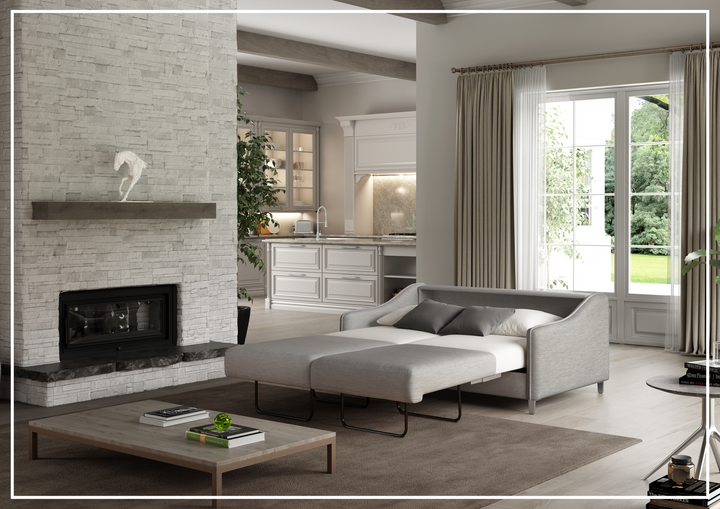 Luonto Ethos Fabric Queen Sleeper Sofa in Two Gray Color Options-SOFABED