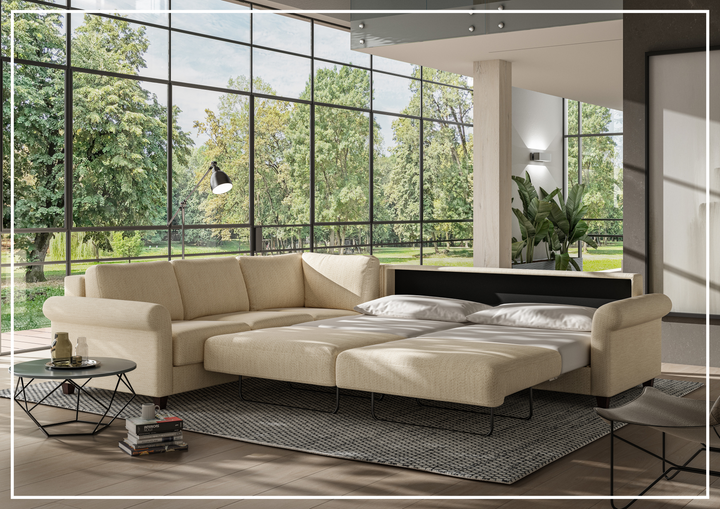 Luonto Hugo Flex Fabric King Size Sectional Reversible Sleeper Sofa