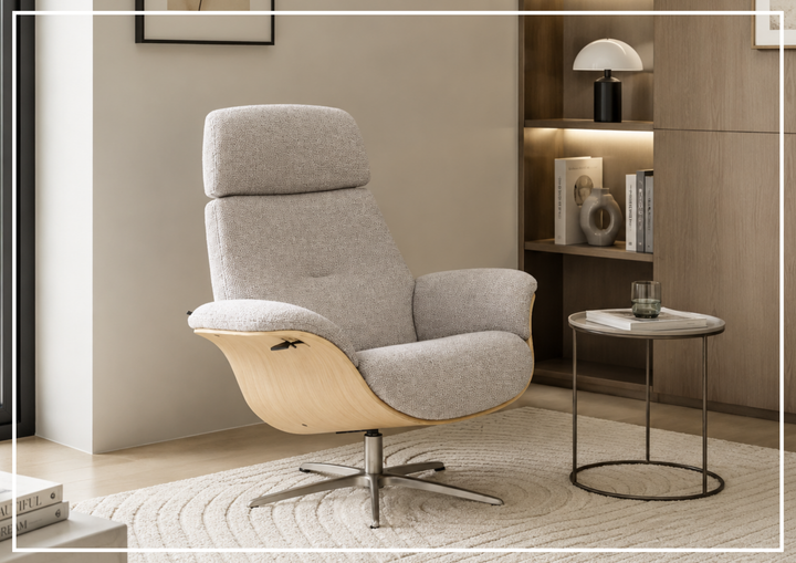 Fjords Falcon Manual Recliner Chair with Swivel Base & Footstool-Sofabed