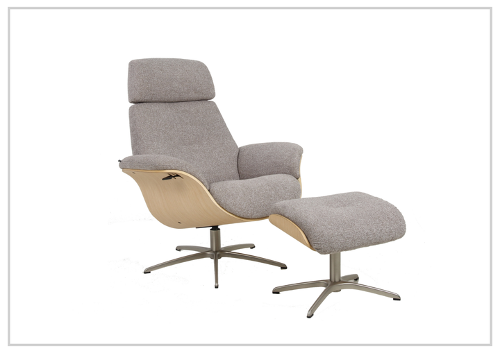 Fjords Falcon Manual Recliner Chair with Swivel Base & Footstool-Sofabed