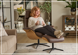 Fjords Falcon Manual Recliner Chair with Swivel Base & Footstool-Sofabed