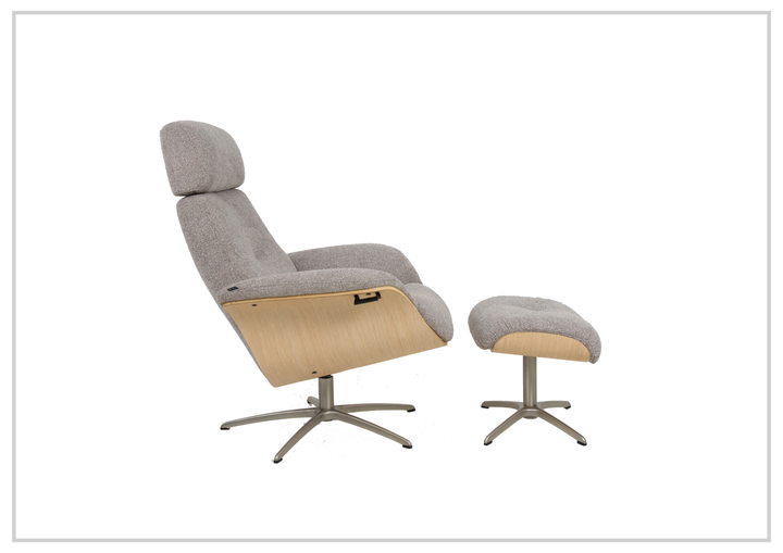 Fjords Falcon Manual Recliner Chair with Swivel Base & Footstool-Sofabed