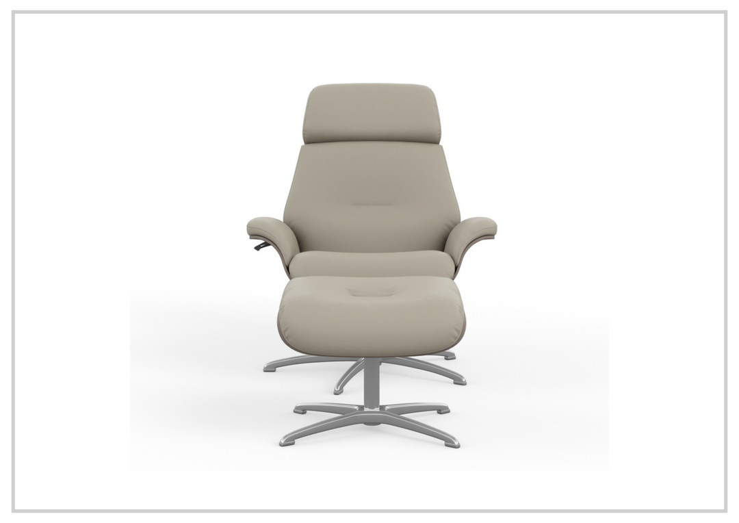 Fjords Falcon Manual Recliner Chair with Swivel Base & Footstool-Sofabed