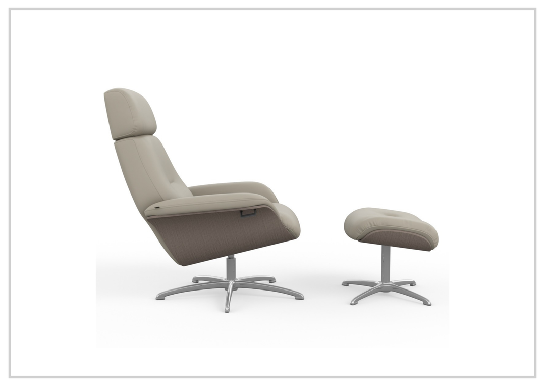 Fjords Falcon Manual Recliner Chair with Swivel Base & Footstool-Sofabed