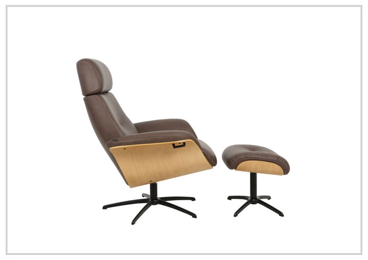 Fjords Falcon Manual Recliner Chair with Swivel Base & Footstool-Sofabed