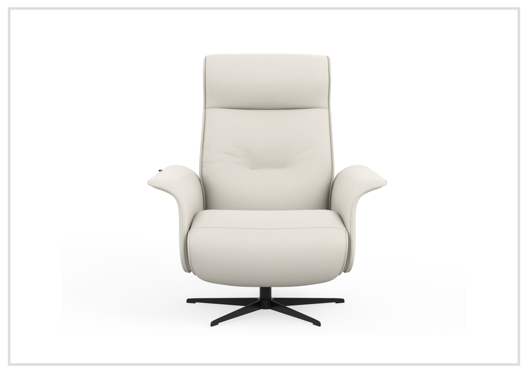 Fjords Finn Leather Power Recliner Chair with Swivel Glider Base-Sofa Bed