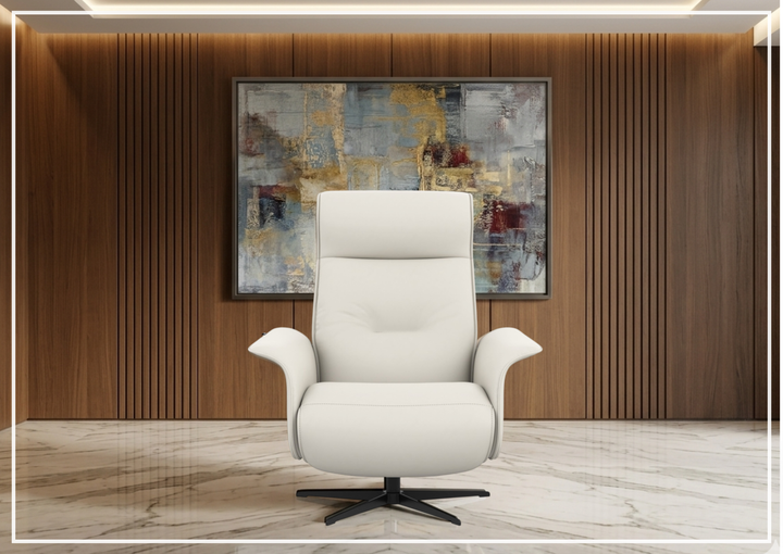 Fjords Finn Leather Power Recliner Chair with Swivel Glider Base-Sofa Bed
