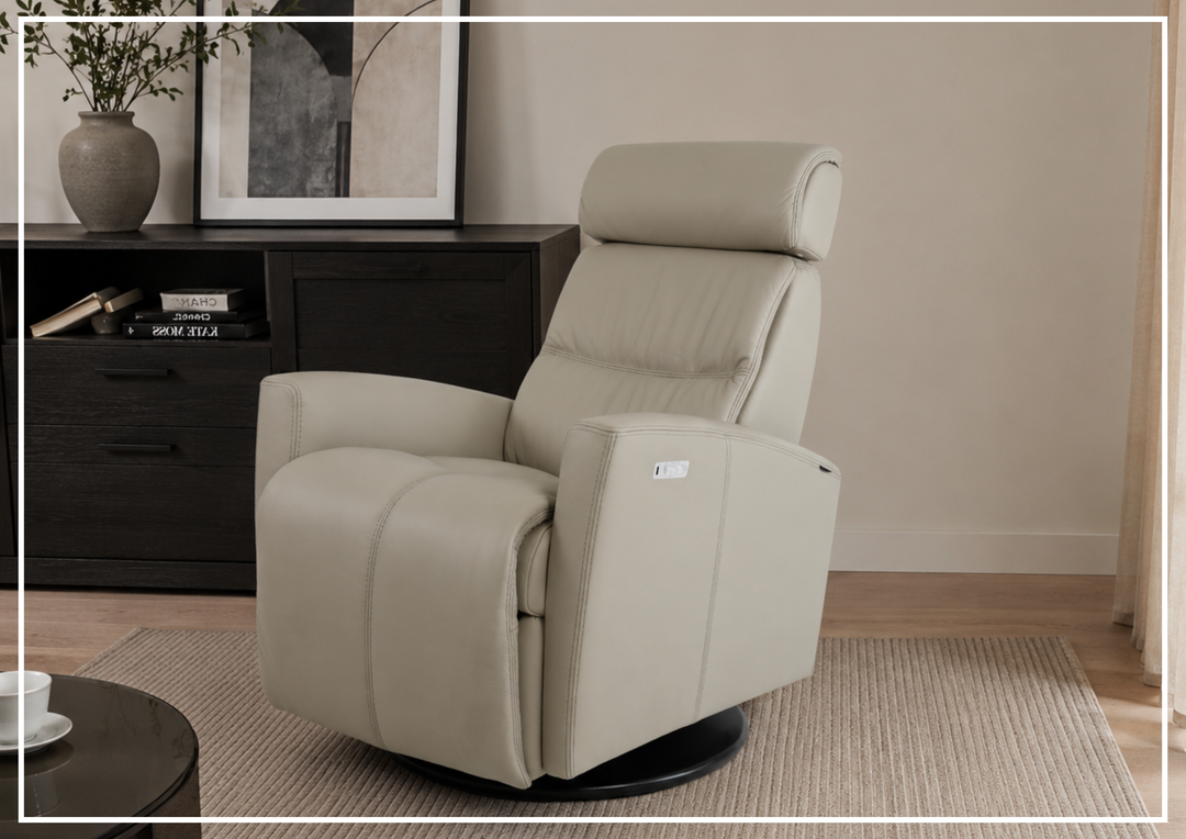 Fjords Milan Power Recliner Chair with Swivel Glider Base-Sofa Bed