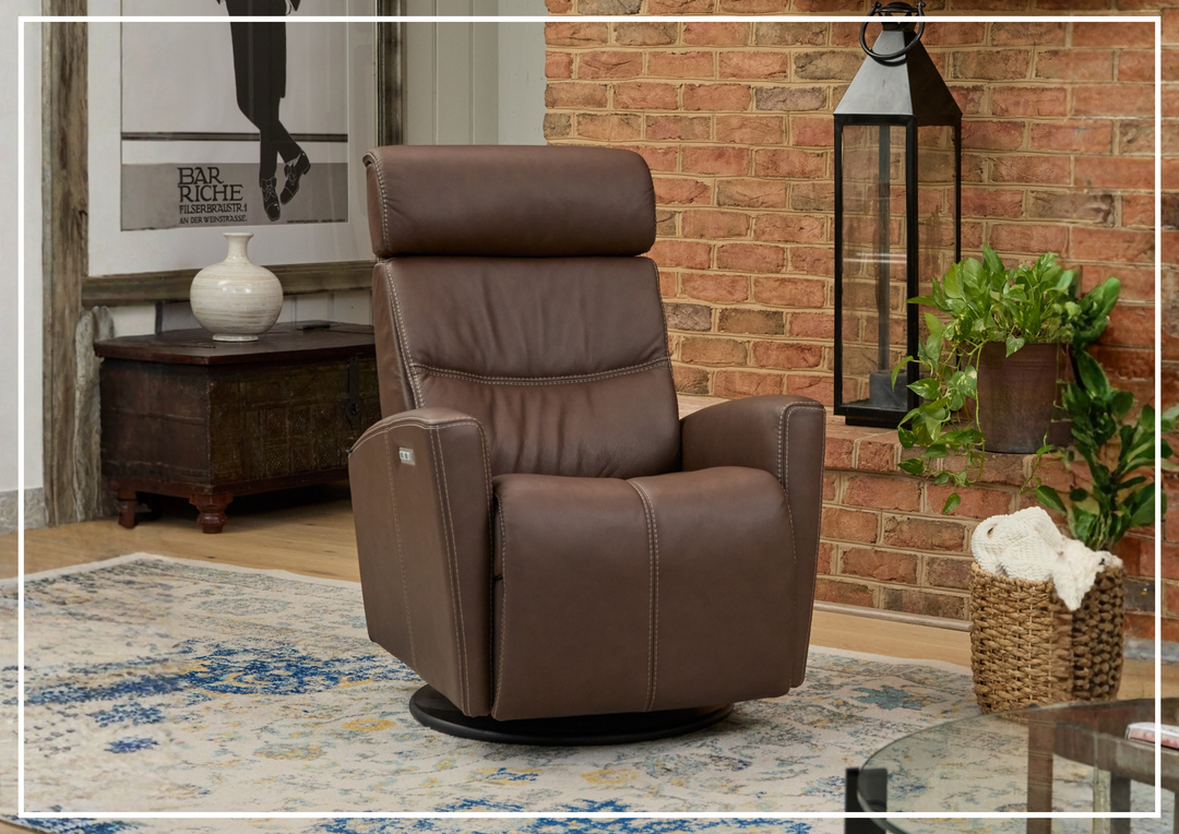 Fjords Milan Power Recliner Chair with Swivel Glider Base-Sofa Bed