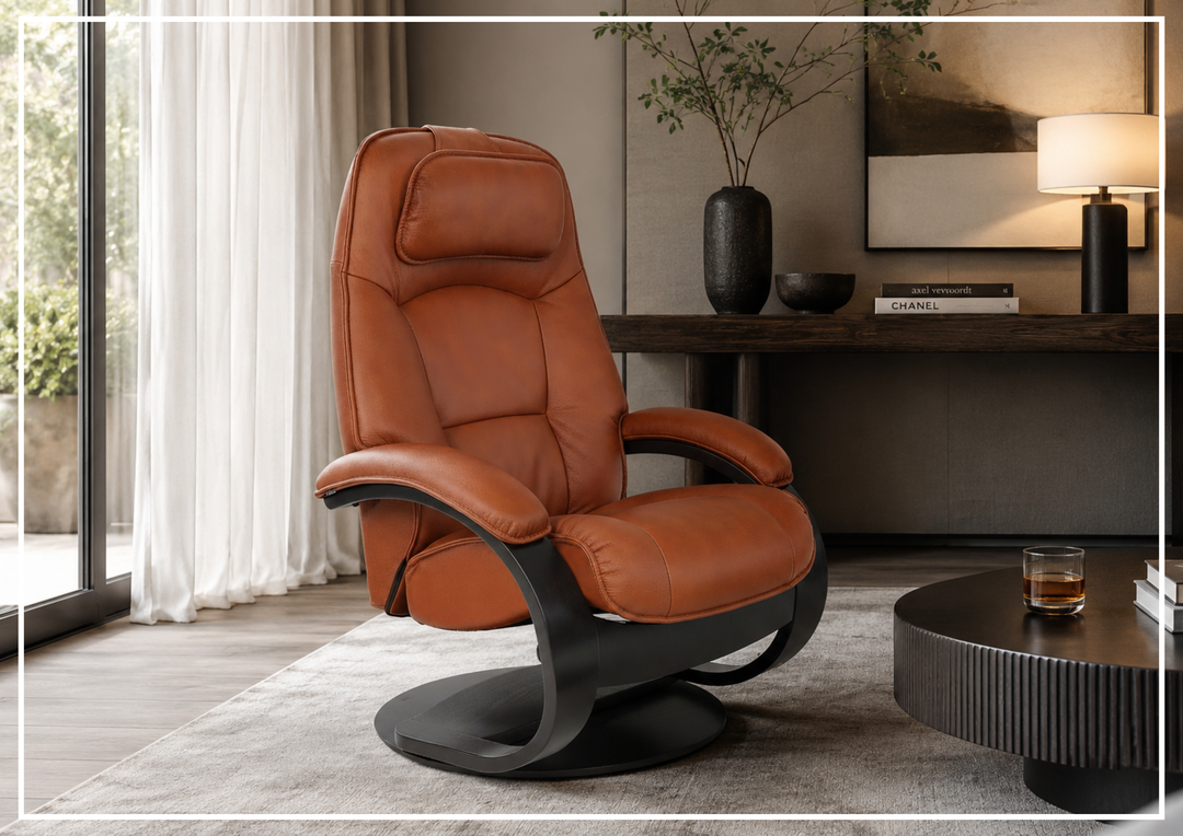 Fjords Admiral C Recliner Chair with Foot Stool and Swivel Base