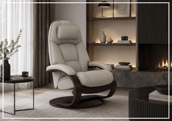 Fjords Admiral C Recliner Chair with Foot Stool and Swivel Base