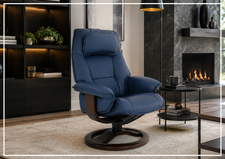 Fjords Admiral R Recliner Chair with Foot Stool and Swivel Base