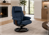 Fjords Admiral R Recliner Chair with Foot Stool and Swivel Base