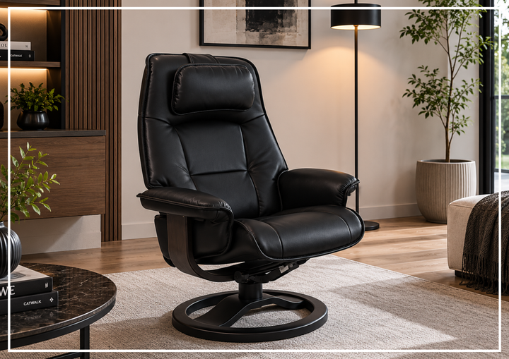 Fjords Admiral R Recliner Chair with Foot Stool and Swivel Base