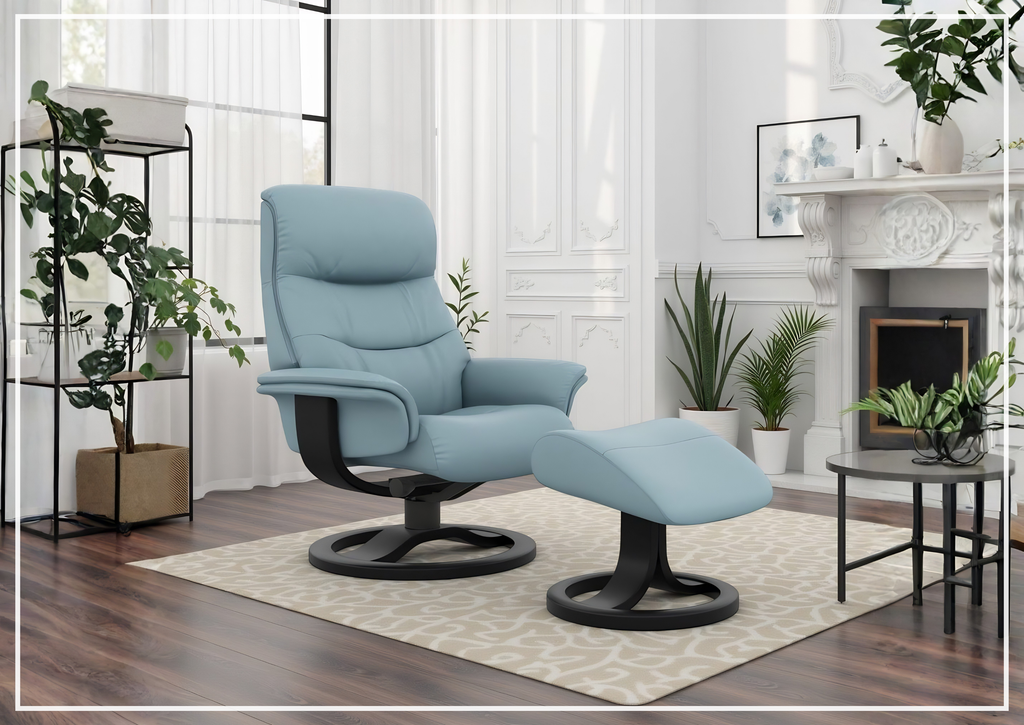 Fjords Anne R Swivel Recliner Chair with Ergonomic Foot Stool-Sofa Bed