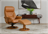 Fjords Anne R Swivel Recliner Chair with Ergonomic Foot Stool-Sofa Bed