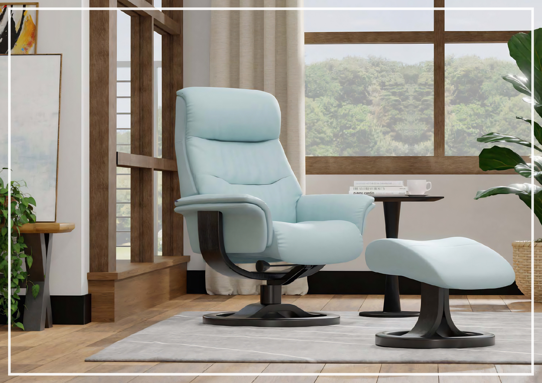 Fjords Anne R Swivel Recliner Chair with Ergonomic Foot Stool- Sofa Bed