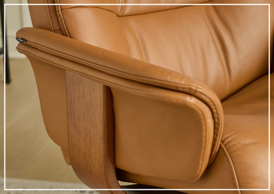 Fjords Anne R Swivel Recliner Chair with Ergonomic Foot Stool-Sofa Bed