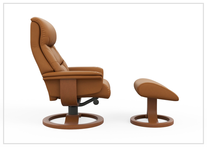 Fjords Anne R Swivel Recliner Chair with Ergonomic Foot Stool-Sofa Bed