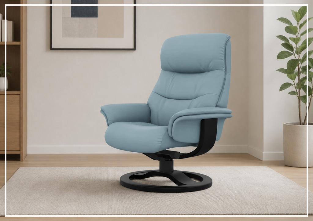 Fjords Anne R Swivel Recliner Chair with Ergonomic Foot Stool-Sofa Bed