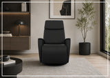 Fjords Crown Leather Swivel Glide Recliner Chair with Swing Base-Sofabed