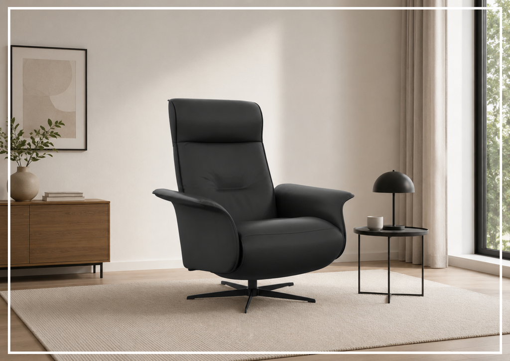 Fjords Finn Leather Power Recliner Chair with Swivel Glider Base-Sofa Bed