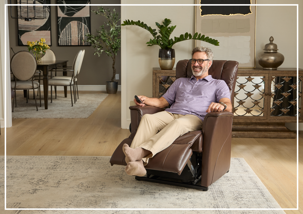Fjords Memphis Leather Lift Recliner Chair with Motorized Headrest- Sofa Bed