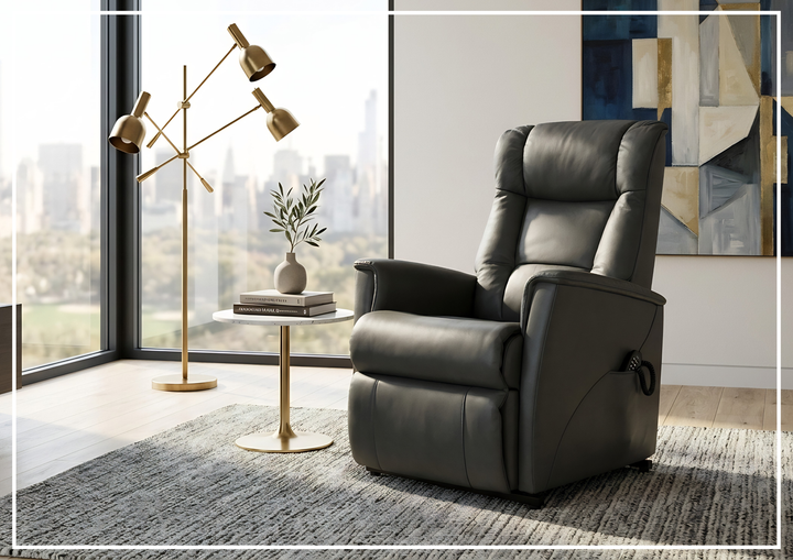 Fjords Memphis Leather Lift Recliner Chair with Motorized Headrest- Sofa Bed