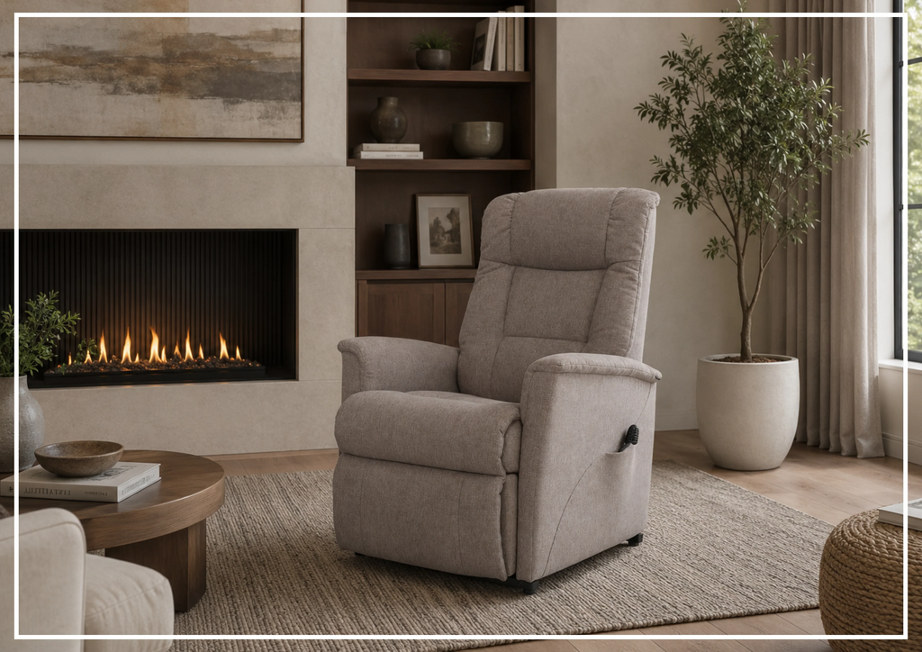 Fjords Memphis Leather Lift Recliner Chair with Motorized Headrest- Sofa Bed