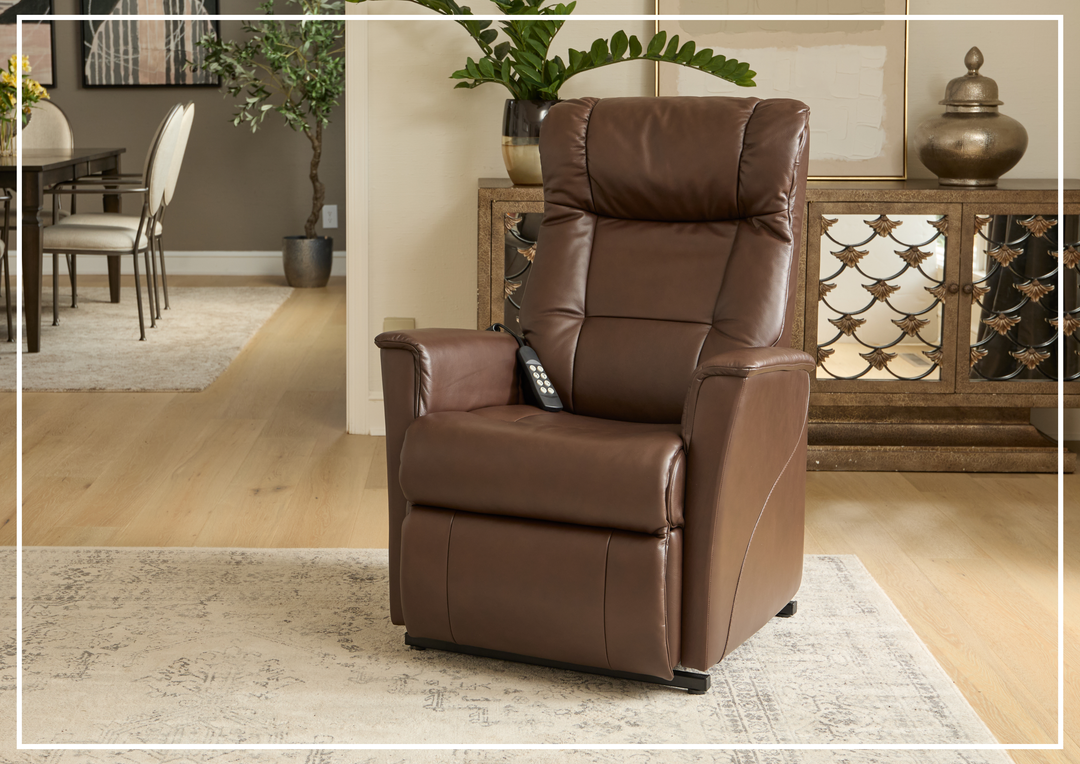 Fjords Memphis Leather Lift Recliner Chair with Motorized Headrest- Sofa Bed