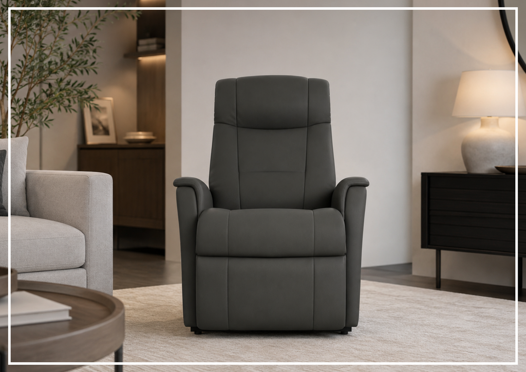 Fjords Memphis Leather Lift Recliner Chair with Motorized Headrest- Sofa Bed