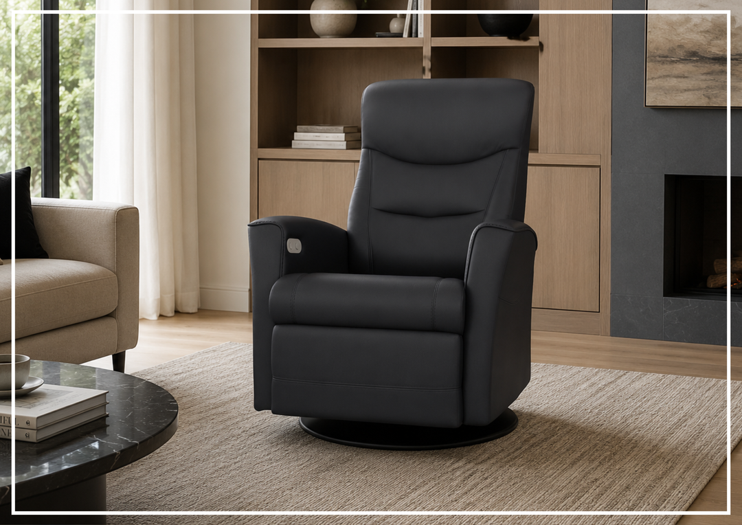 Fjords Oslo Power Glider Recliner Chair with Swivel Base & Rocking Motion-Sofa Bed