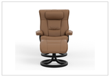 Fjords Regent R Leather Manual Swivel Recliner Chai with Footstool-Sofa Bed