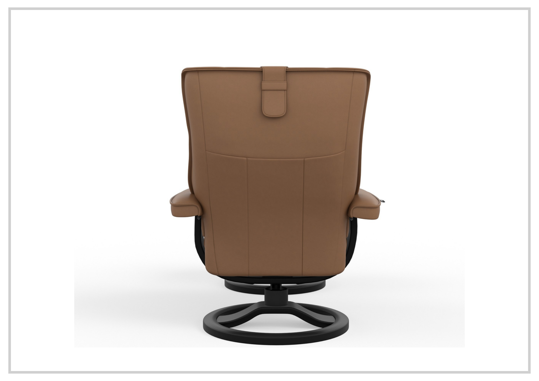 Fjords Regent R Leather Manual Swivel Recliner Chai with Footstool-Sofa Bed