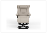 Fjords Regent R Leather Manual Swivel Recliner Chai with Footstool-Sofa Bed