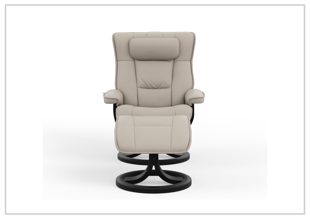 Fjords Regent R Leather Manual Swivel Recliner Chai with Footstool-Sofa Bed