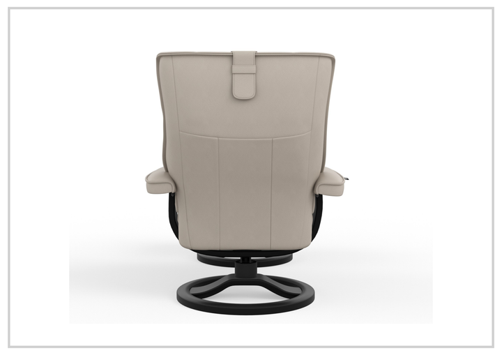 Fjords Regent R Leather Manual Swivel Recliner Chai with Footstool-Sofa Bed